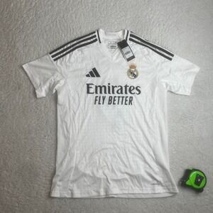 NWT adidas Kylian Mbappe‎ mens white Real Madrid soccer kit 2024 L